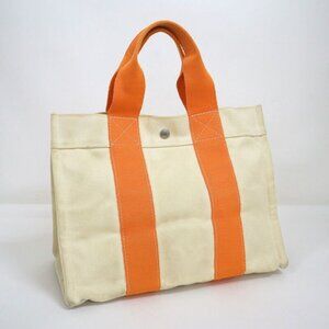 Hermes Bora PM White Orange Canvas Tote X